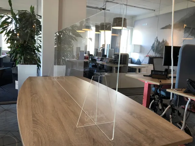 Plexio Scheidingswand Spatscherm Transparant Bureau 140x65cm BxH