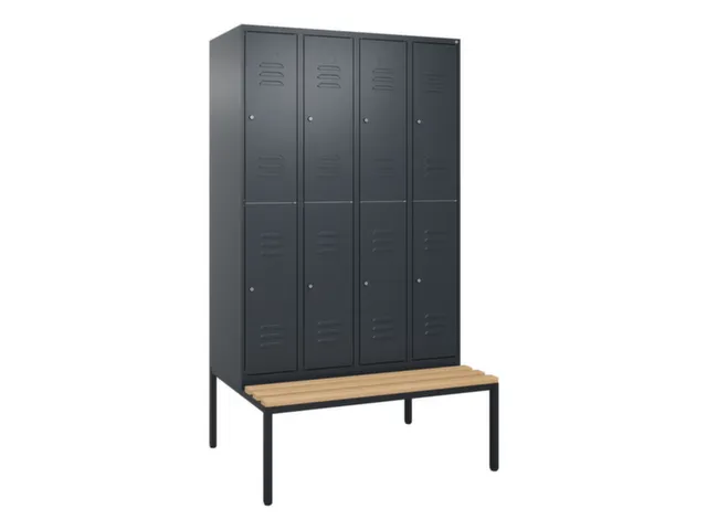 Dubbeldekse dekenkist,HxBxD 2120x1200x815mm,4x2vak.,vak B 300mm