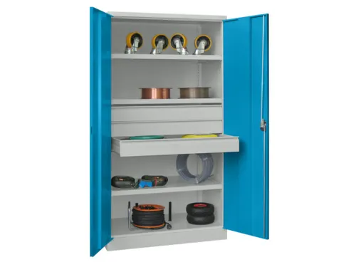 systeemkast,HxBxD 1950x1040x630mm,3xStalen bodem,RAL7035,front RAL5012