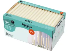 Bolsius DinerKaars 240/22 9u Wit Torpedo, doos 136 stuks