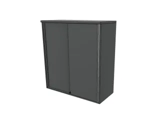 opzetkast,v. schuifdeurkast,HxBxD 1070x1200x445mm,MS-donkergrijs - 1