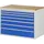 ladekast 825x1145x650mm 7laden cilinderslot RAL7035 RAL5010 beuken