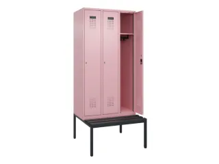 locker met bank,HxBxD 2120x900x815mm,3vak,vak B 300mm,cilinderslot - 1