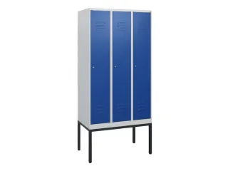 locker,HxBxD 1950x900x500mm,3vak,vak B 300mm,cil.-slot,voetonderstel - 1
