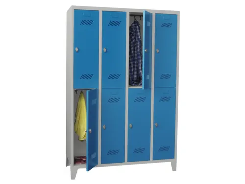 dubbeldekse locker,HxBxD 1850x900x500mm,3x2vak.,RAL7035,front RAL5012