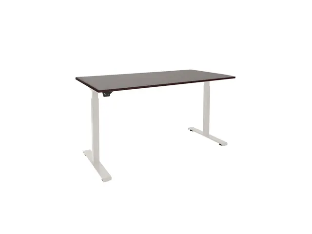 Elektrisch Verstelbaar Bureau Logan Eik 2 Motoren 160x80cm Frame Wit