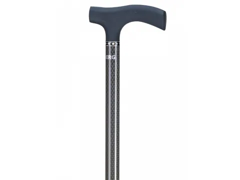 Wandelstok Able2 carbon soft recht handvat zwart