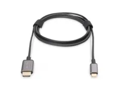 USB-C HDMI-adapter 1,8m 4K/30Hz zwart metalen behuizing