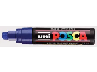 Verfstift Posca PC17K Extra Brede punt 15mm rechthoek donkerblauw - 1