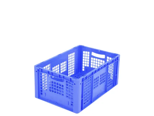 Euronorm Stapelkrat Pp 270x600x400mm Wanden/bodem Open Blauw 55l
