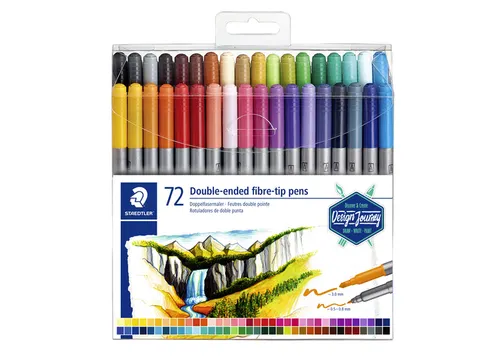 Kleurstift Staedtler 3200 dubbele punt etui à 72 stuks assorti