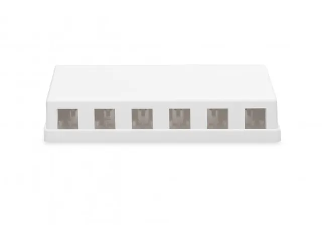 Boîtier de montage en surface pour modules Keystone blanc 6 ports