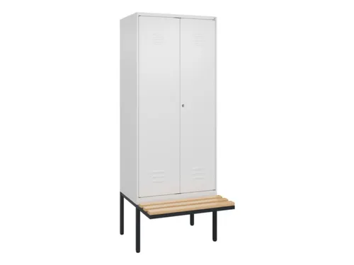 PBM-locker met bank,HxBxD 2120x800x815mm,2vak,vak B 400mm,cil.-slot
