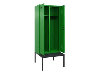 locker met bank,voor scheiding van kleding,HxBxD 2120x800x815mm,2vak - 1