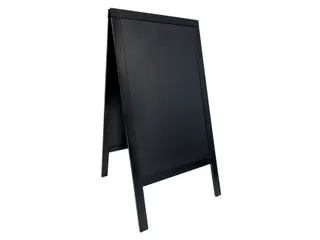Stoepbord Securit 700x1250x40mm zwart hout - 1