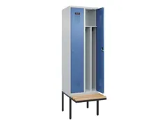locker met bank,voor scheiding van kleding,HxBxD 2120x600x815mm,2vak