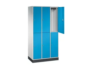 Dubbeldekse garderobekast,RAL 7035/RAL 5012,HxBxD 1950x920x500mm - 1