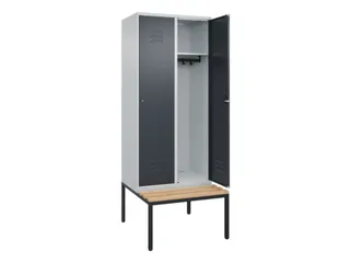 locker met bank,HxBxD 2120x800x815mm,2vak,vak B 400mm,cil.-slot - 2