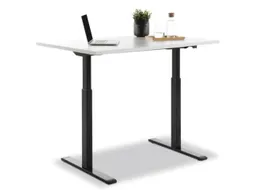 Elektrisch ihv bureau,HxBxD 700-1200x1200x800mm,blad wit,T-voet zwart