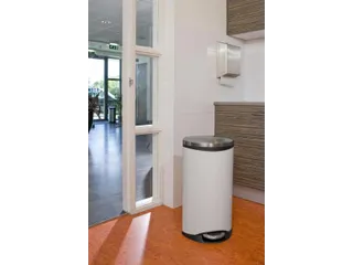 Pedaalemmer Shell Bin 30 Liter Wit mat RVS - 3
