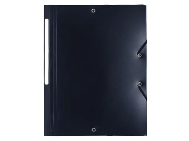 elastomap A4 uit polypropyleen 3 kleppen en elastiek zwart