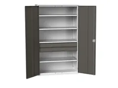 universele kast,HxBxD 2000x1300x550mm,4xStalen bodem,2lade(n)