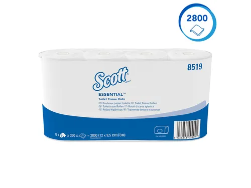 Toiletpapier Scott Essential 2-laags 350 vel wit 8519