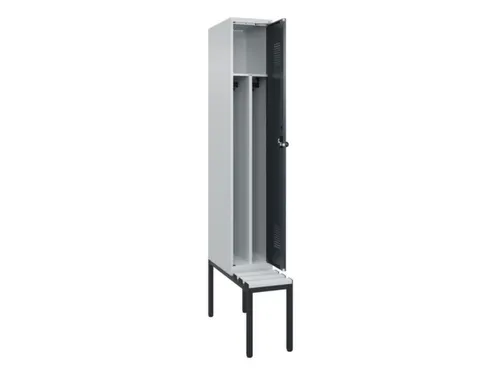 locker met bank,voor scheiding van kleding,HxBxD 2120x300x815mm,1vak