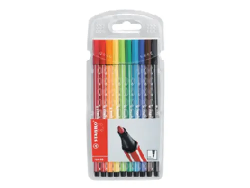 Viltstift Stabilo 68 Plastic Etui 10Stuks Assorti