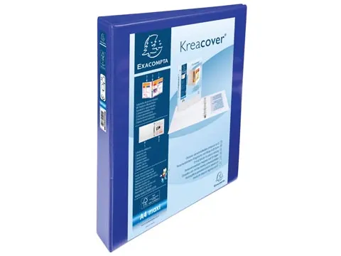 Kreacover Personaliseerbare Ringmap A4 Maxi 2 rings D-mech 25mm Blauw