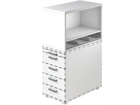 containeropzet,HxBxD 530x428x800mm,m. 3kunstst. inzetelementen DIN A4