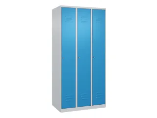 locker,HxBxD 1850x900x500mm,3vak,vak B 300mm,cil.-slot,staand op vloer - 1