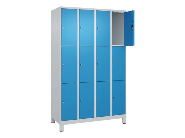 lockerkast,HxBxD 1950x1200x500mm,4x3vakken,vak B 300mm,cil.-slot