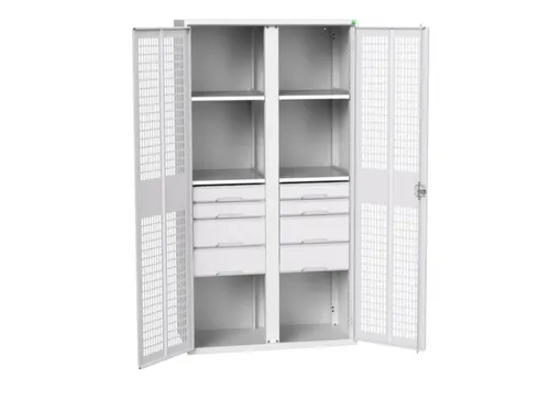 universele kast,HxBxD 2000x1050x550mm,4xStalen bodem,8lade(n)