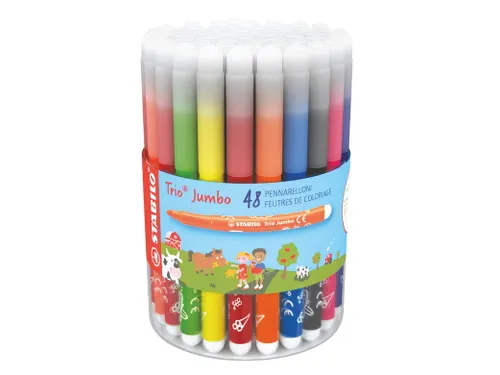 Viltstift STABILO Trio Jumbo 380 48 stuks assorti