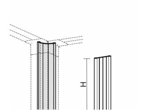 hoekverbinding,v. kantoor-scheidingswand,H 1600mm