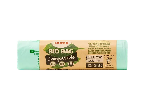 Biozakken voor GFT 16 micron 20L groen 45x45cm composteerbaar 8st.
