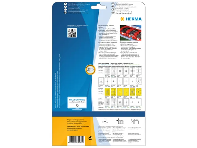 HERMA 4575 Weervaste Folie-etiket A4 99,1x67,7mm removable 160 stuks