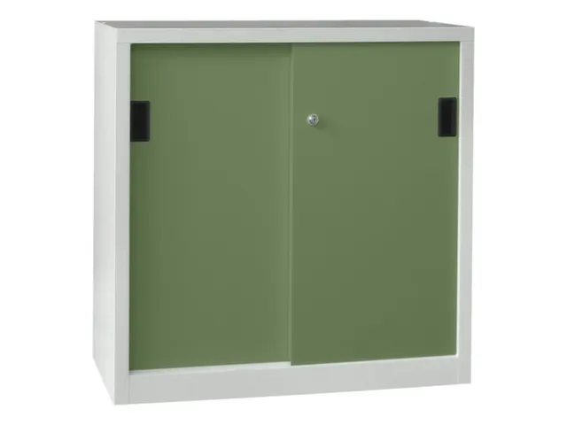 schuifdeurkast,HxBxD 1000x1000x600mm,RAL7035,front RAL6011