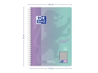 Spiraalblok Oxford Touch B5 geruit 5mm 160 pag assorti - 5