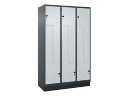 Z-garderobekast,HxBxD 1950x1200x500mm,vak B 200/400mm,draaigrendel