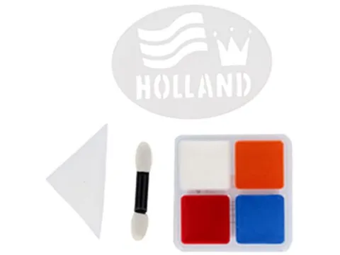 Oranje schminkset met sjabonen