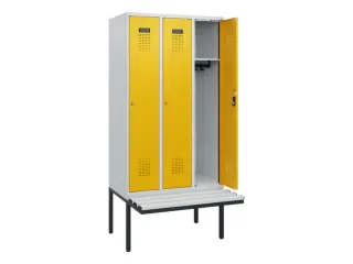 locker met bank,HxBxD 1950x900x815mm,3vak,vak B 300mm,cilinderslot - 1