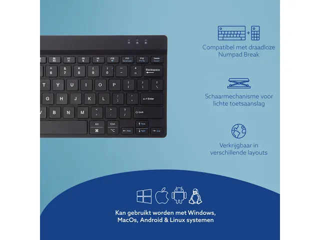 Toetsenbord R-Go Ergonomisch Compact Break QWERTY zwart