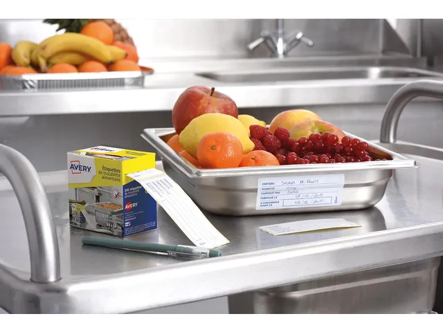 Avery etiketten voedselcodering Frans 98x40mm 300 etiketten op rol