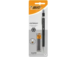 Vulpotlood Bic Criterium HB 0.5mm incl 12 stiften zwart blister à 1st
