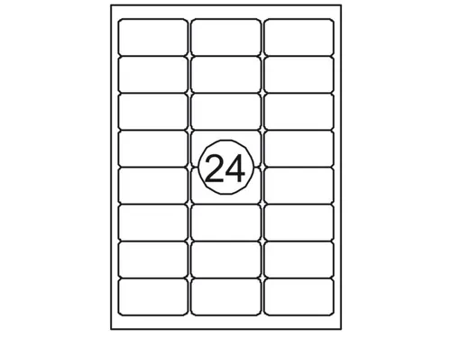 Etiket Rillstab 63.5x33.9mm Wit 2400 Stuks