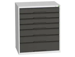ladekast HxBxD 900x800x550mm 7laden romp RAL7035 front RAL7016