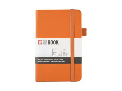 Notitieboek Sakura hard cover pocket lijn amber 90x140mm