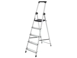 Huishoudtrap BRASQ 5 treden aluminium SLA500 zilver - 6